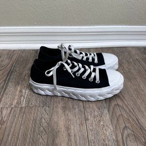 Converse Chuck Taylor All Star Low Runway Cable Platform Sneakers Black 7.5